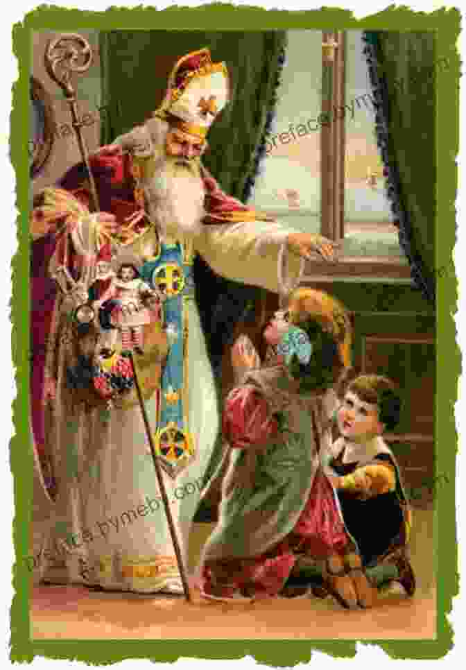 A Beautiful Illustration Of St. Nicholas Surrounded By Children St Nicholas: The Believer: A New Story For Christmas Based On The Old Story Of St Nicholas