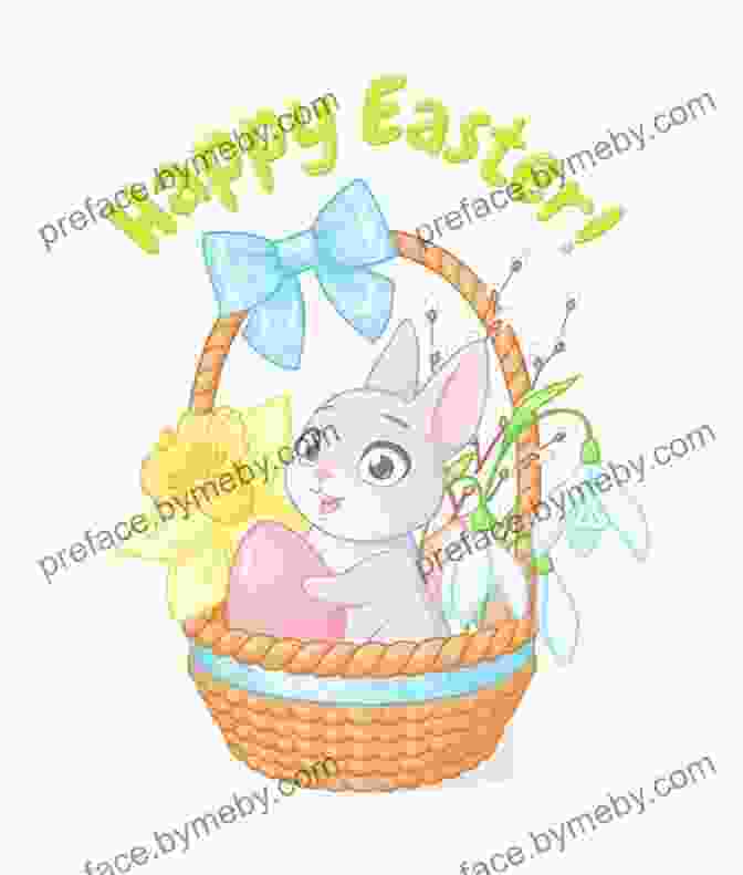 A Cute Easter Bunny Holding A Basket Filled With Colorful Eggs, Embodying The Tradition Of The Easter Bunny Bringing Gifts To Children. Easter For Beginner Readers (Seasonal Easy Readers For Beginner Readers 5)