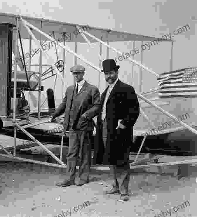 A Historic Photograph Of Wilbur And Orville Wright Standing Next To Their Flying Machine On The Sand Dunes Of Kitty Hawk, North Carolina First In Flight: The Wright Brothers In North Carolina