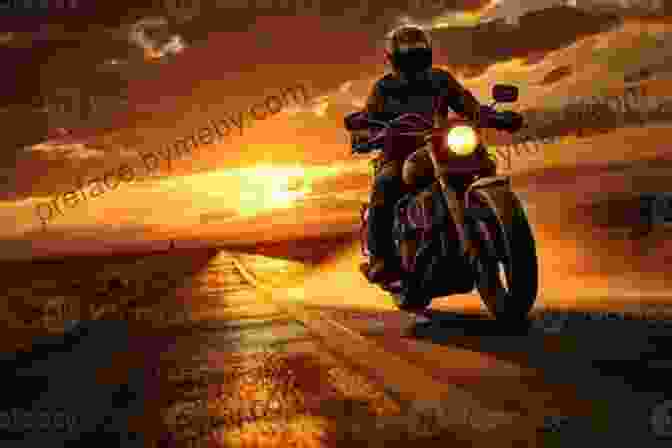 A Silhouette Of A Motorcyclist Riding Towards A Vibrant Sunset, Symbolizing The Journey's End And The Lasting Memories Created Along The Way. Across America By Motor Cycle Timothy P Spira