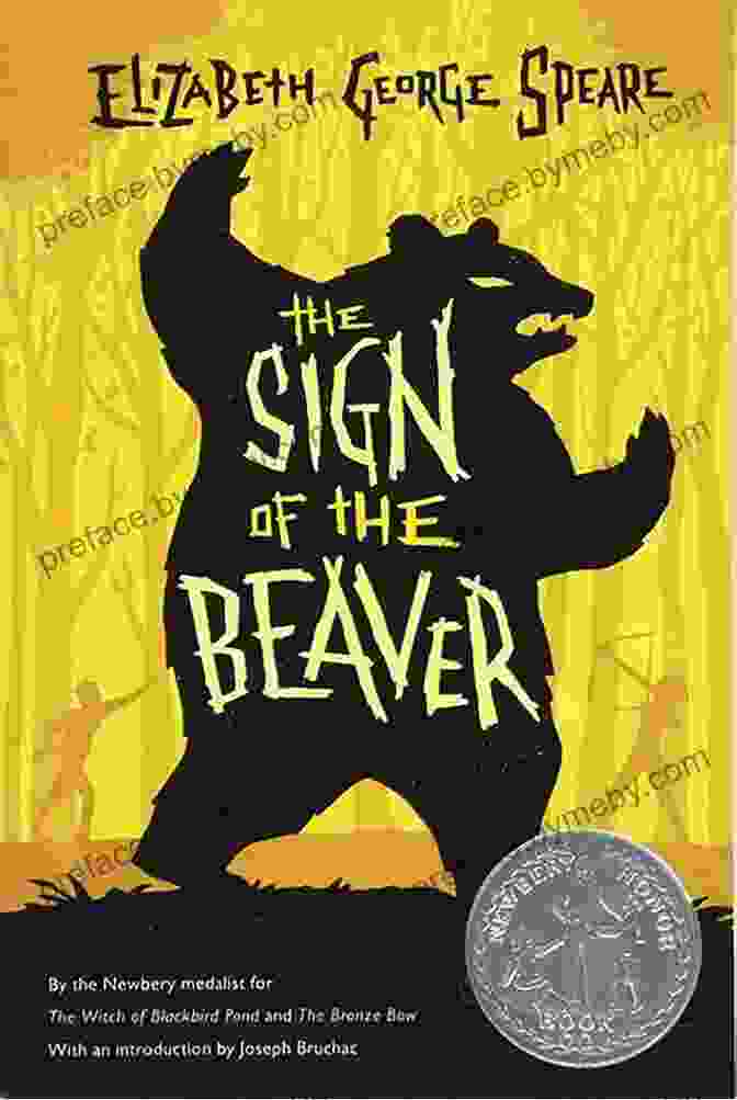 Book Cover Of 'The Sign Of The Beaver' Featuring A Young Boy And A Native American Man Standing In A Forest Clearing The Sign Of The Beaver