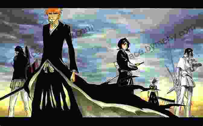 Ichigo Kurosaki And His Allies, Rukia Kuchiki, Renji Abarai, And Uryu Ishida, Standing Together. Bleach Vol 6: The Death Trilogy Overture