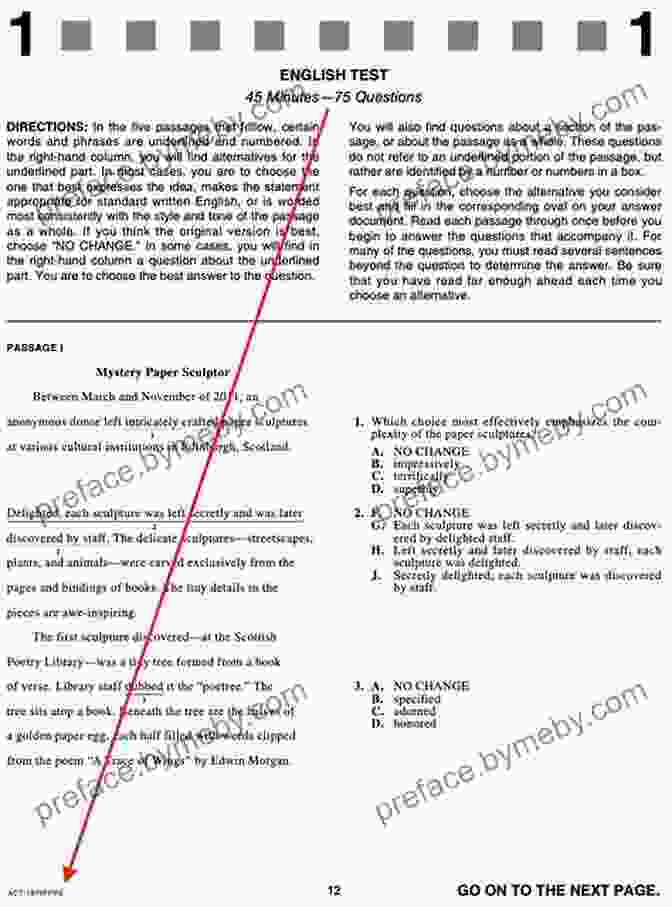 Image Of ACT Test Page With Practice Questions AP Physics C: With 4 Practice Tests (Barron S Test Prep)