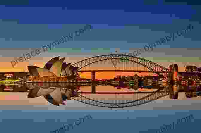 Panoramic View Of Sydney Harbour Bridge And Opera House At Sunset. Australia (Countries Around The World)