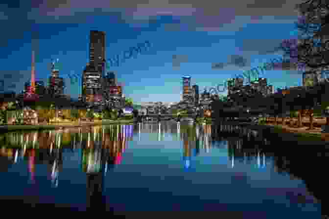 View Of Melbourne City Skyline At Dusk With Skyscrapers And Yarra River. Australia (Countries Around The World)